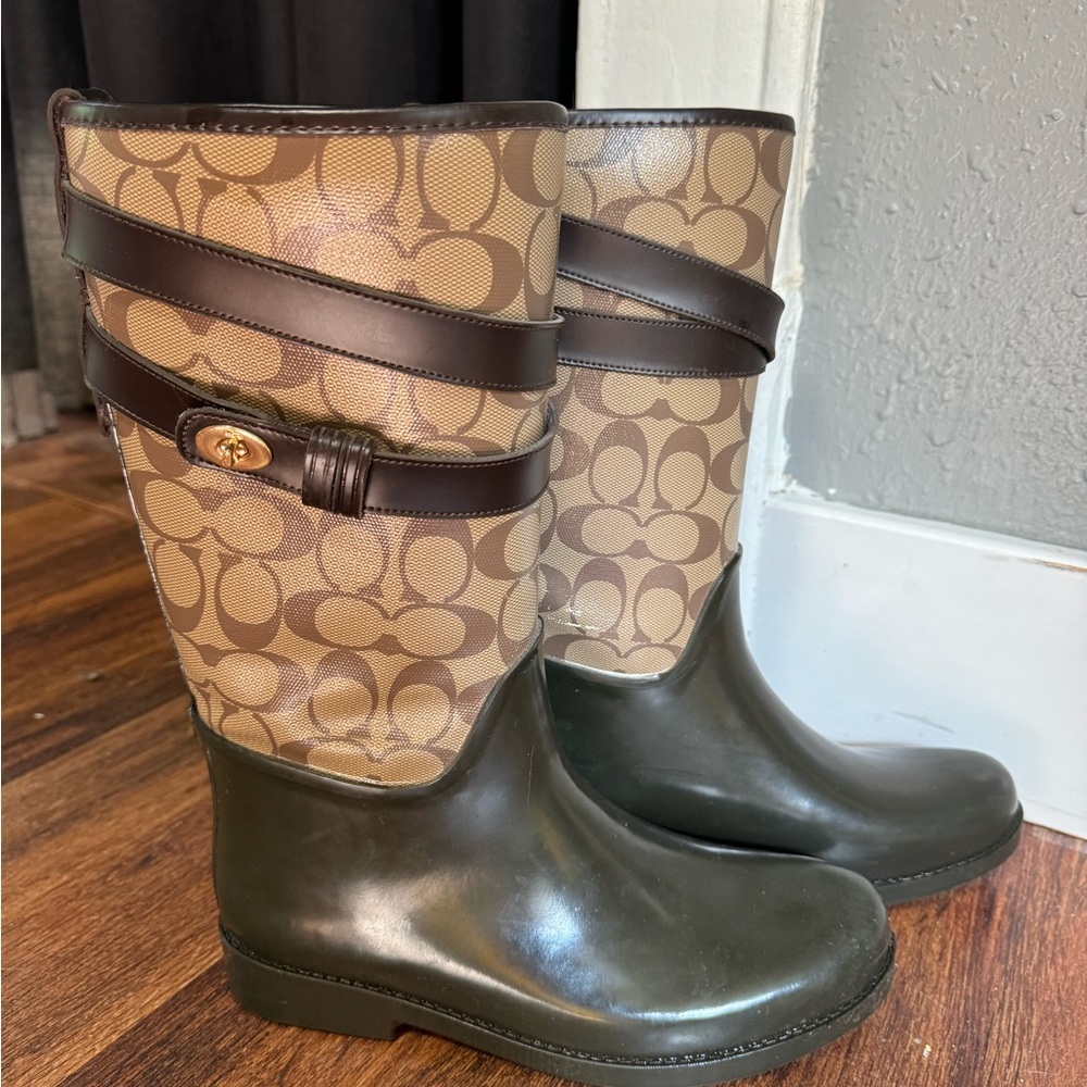 Coach Monogram Rain Boots